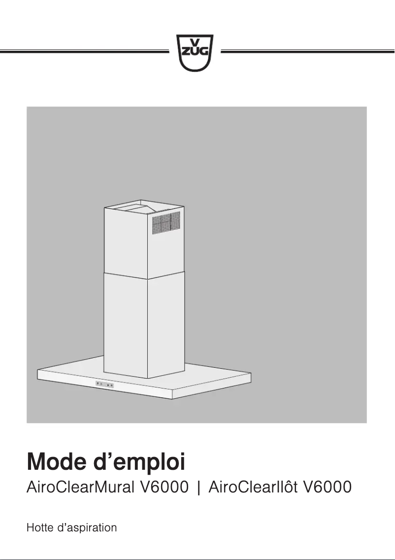 Image de la première page du manuel de l'appareil AiroClearMural V6000