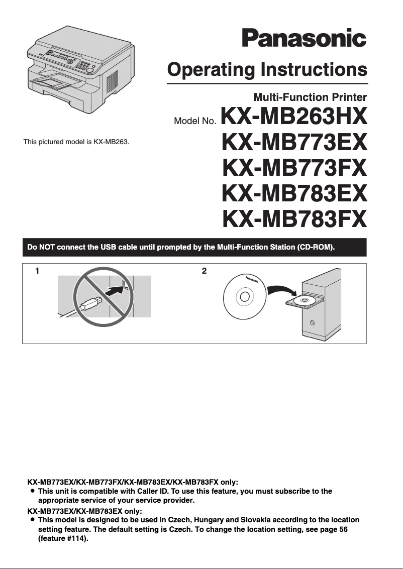 Page 1 de la notice Manuel utilisateur Panasonic KX-MB263HX