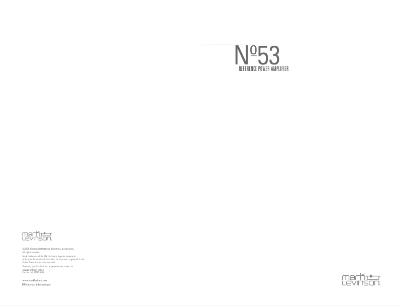 Page 1 de la notice Brochure Mark Levinson No53