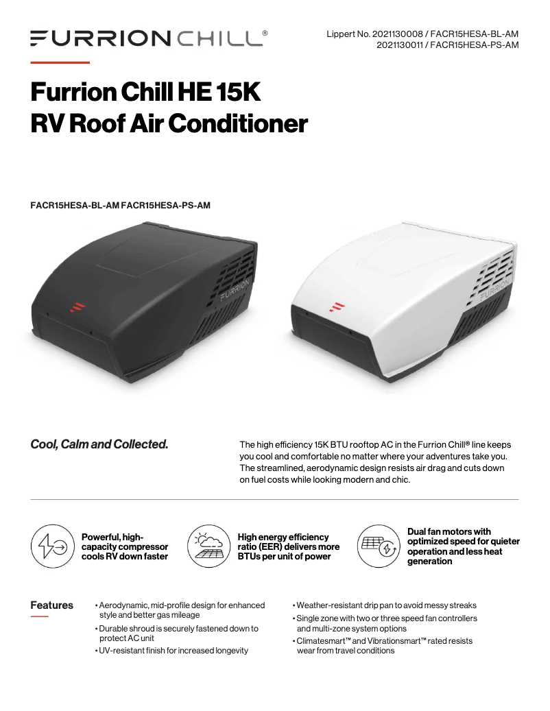 First page image of the manual for Chill FACR15HESA-BL-AM