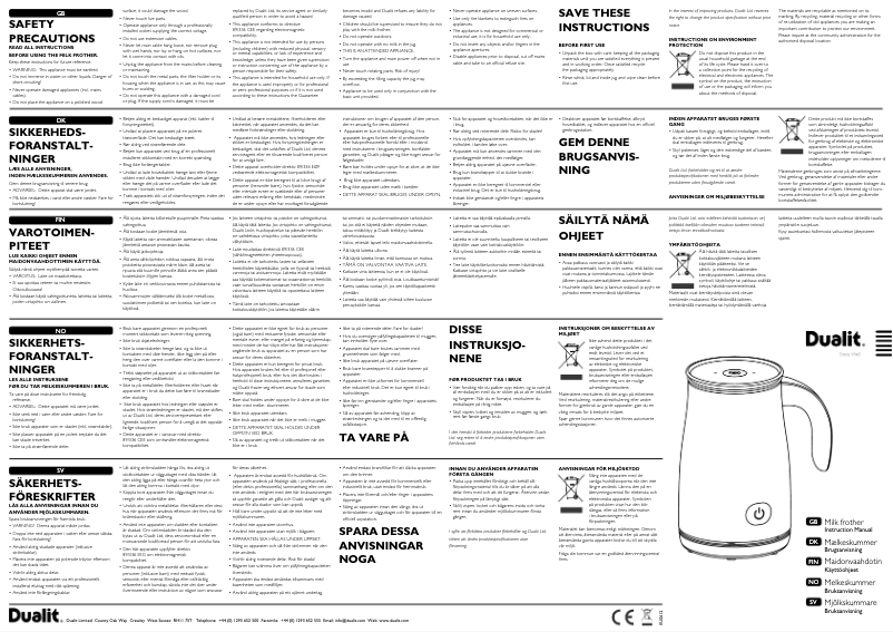 Page 1 de la notice Manuel utilisateur Dualit 84145