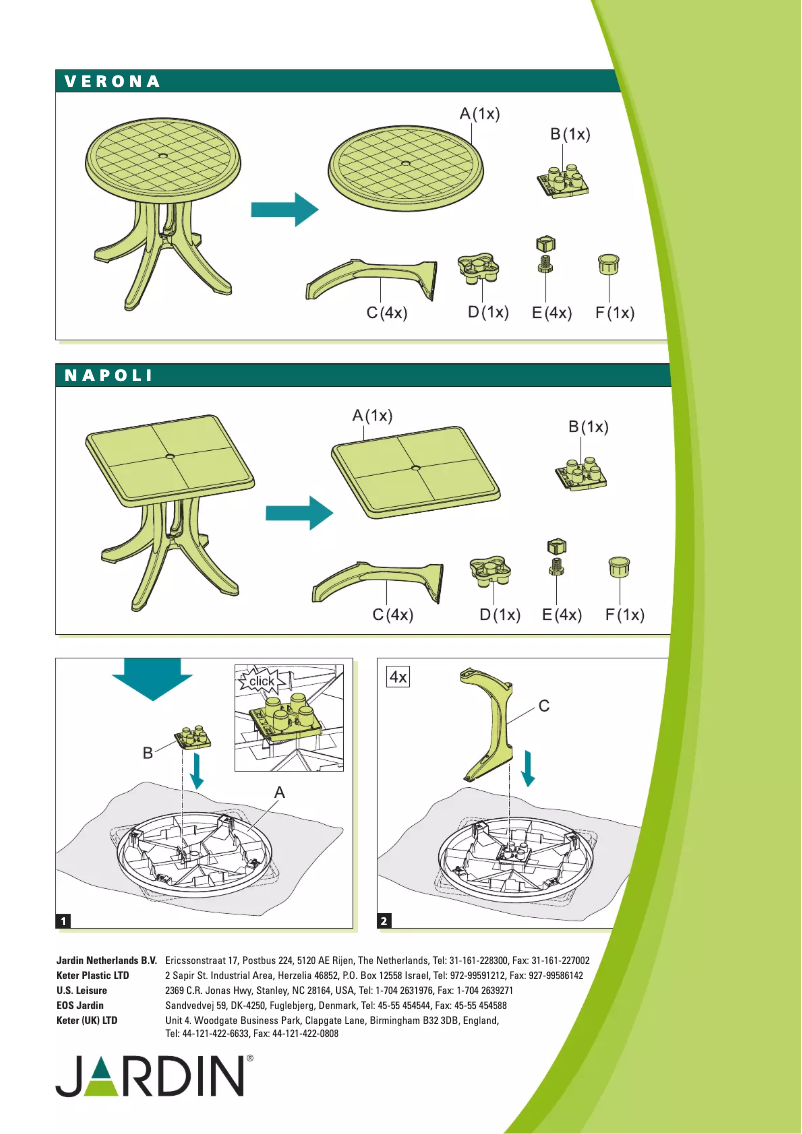 Page 1 de la notice Manuel utilisateur Jardin Napoli
