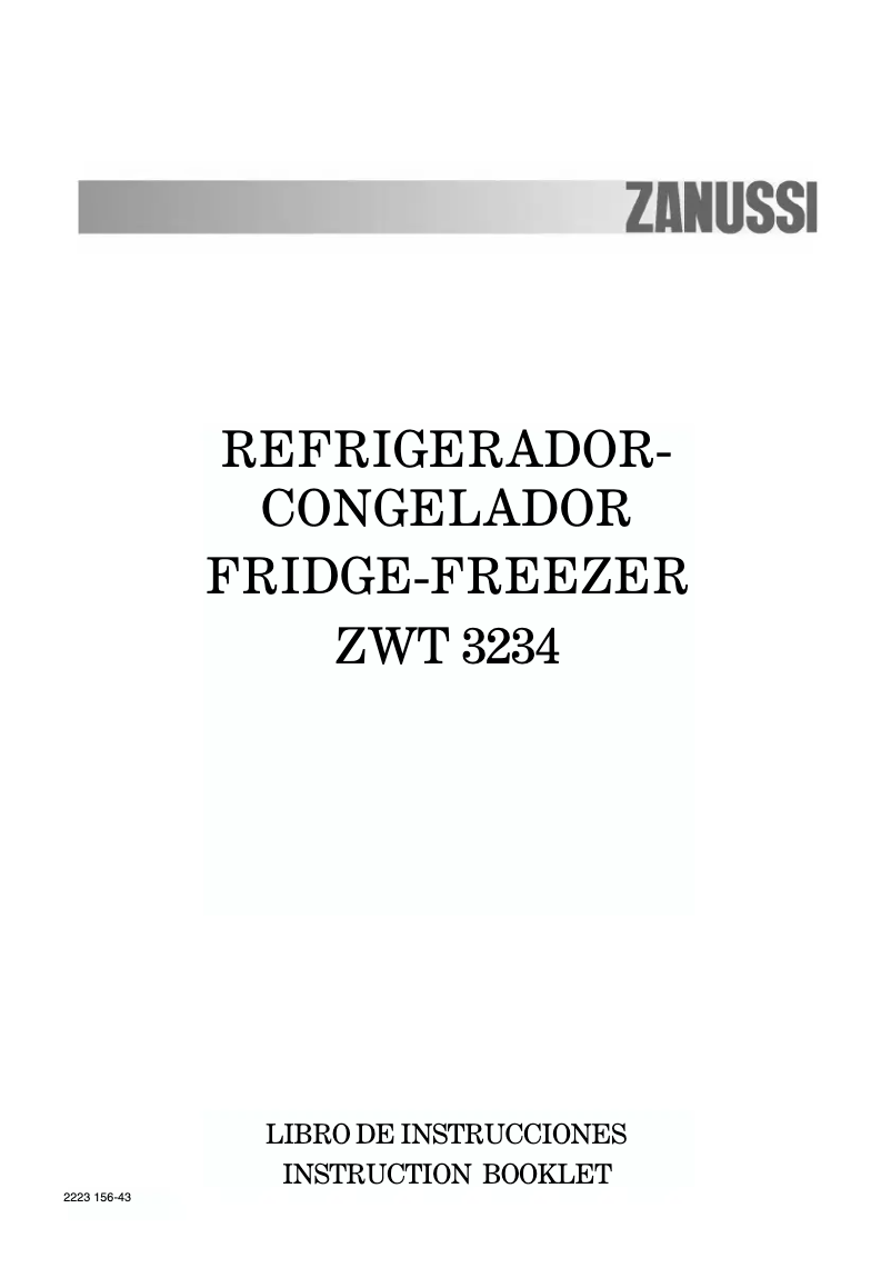 Page 1 de la notice Manuel utilisateur Zanussi ZWT 3234