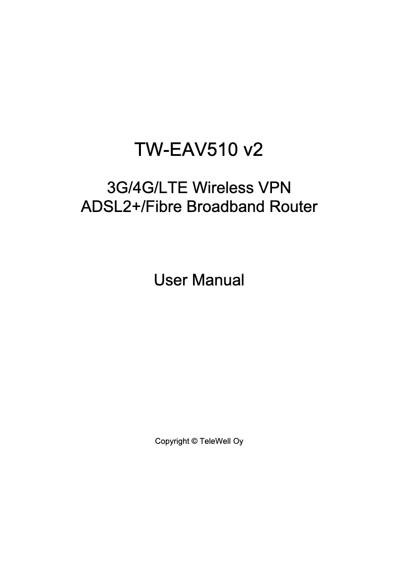 Page n°1 - Manuel utilisateur TeleWell TW-EAV510 V2