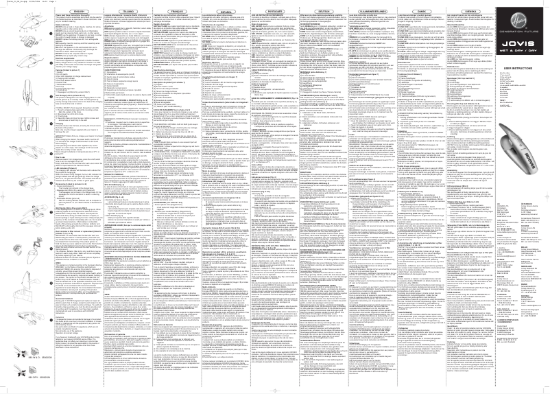 Page 1 de la notice Manuel utilisateur Hoover Jovis