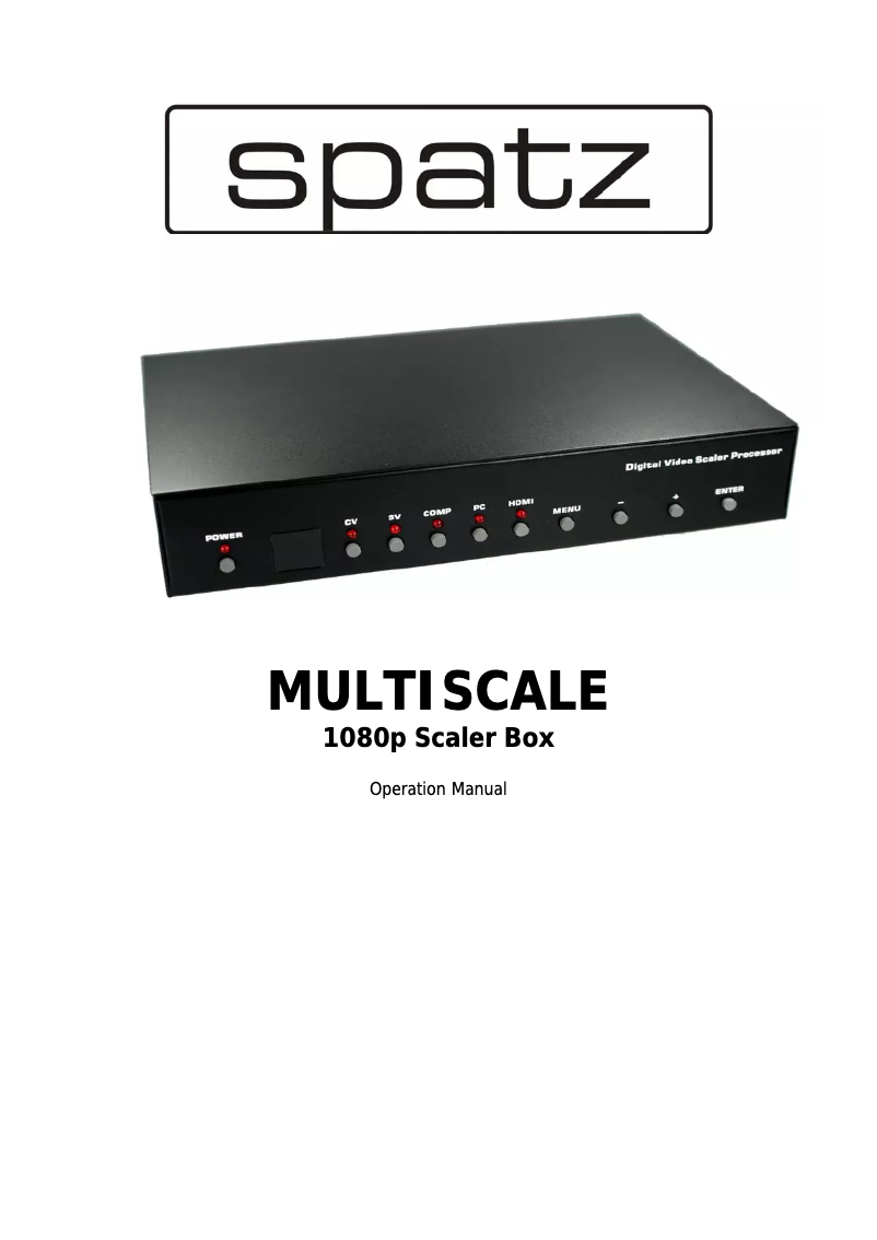 Página 1 del manual Manual de usuario Spatz Multiscale