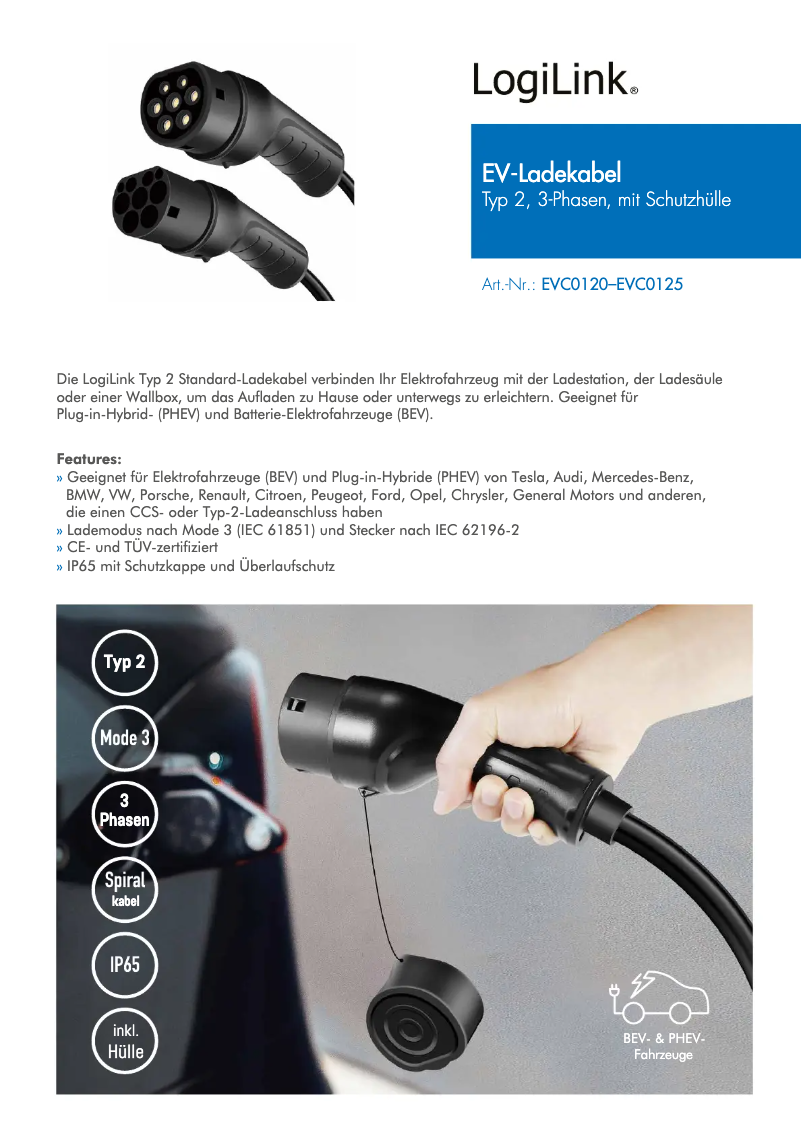 Page 1 de la notice Manuel utilisateur LogiLink EVC0120