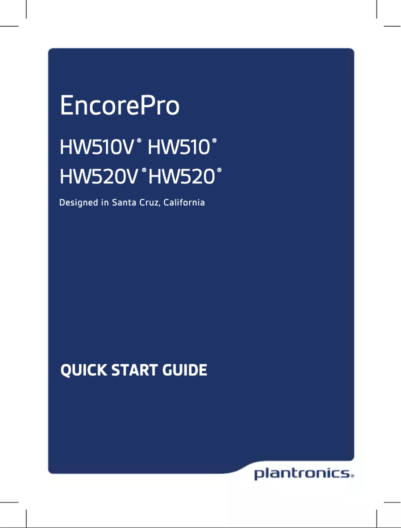 Image de la première page du manuel de l'appareil EncorePro HW520