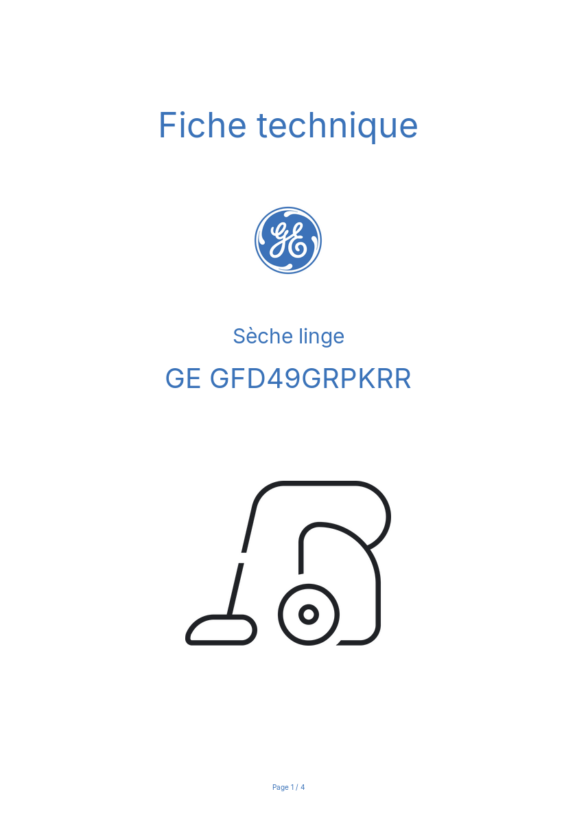 Image de la première page du manuel de l'appareil GFD49GRPKRR
