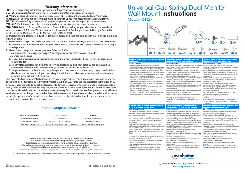 Page 1 de la notice Manuel utilisateur Manhattan 461627