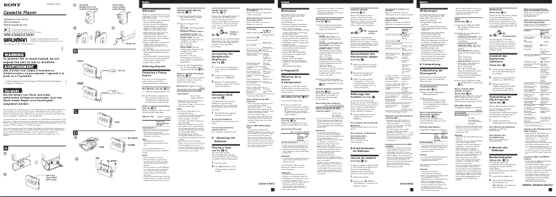 Page n°1 - Manuel utilisateur Sony Walkman WM-EX662