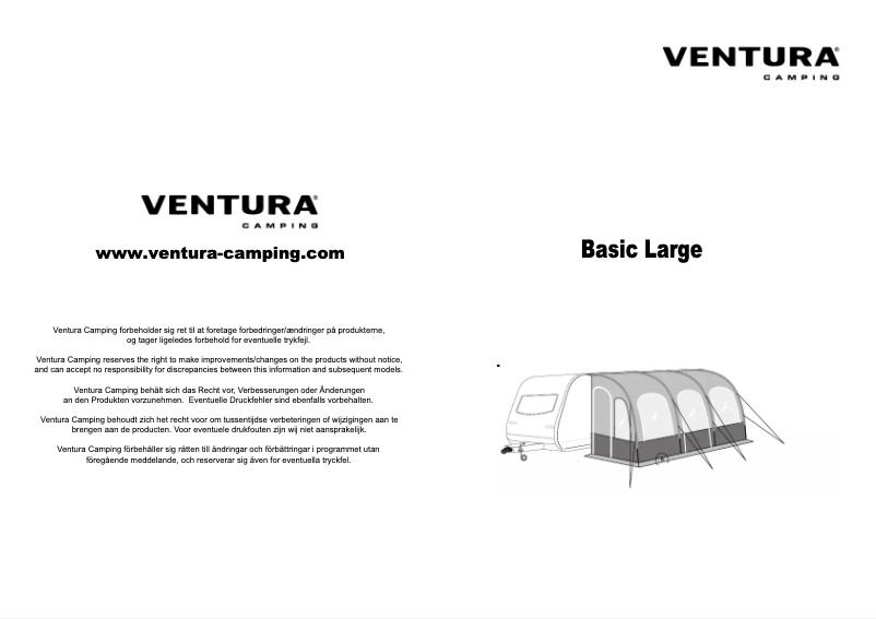 Page 1 de la notice Manuel utilisateur Ventura Basic Large