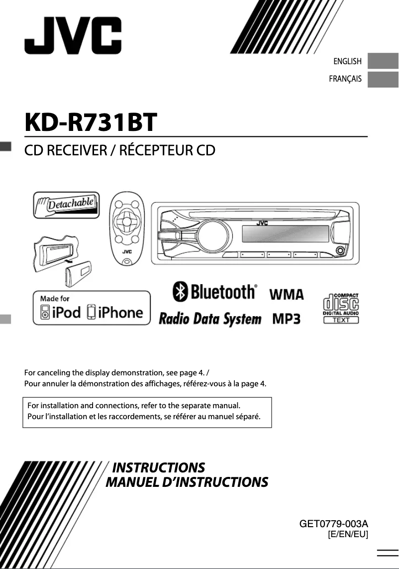 Page n°1 - Manuel utilisateur JVC KD-R731BT