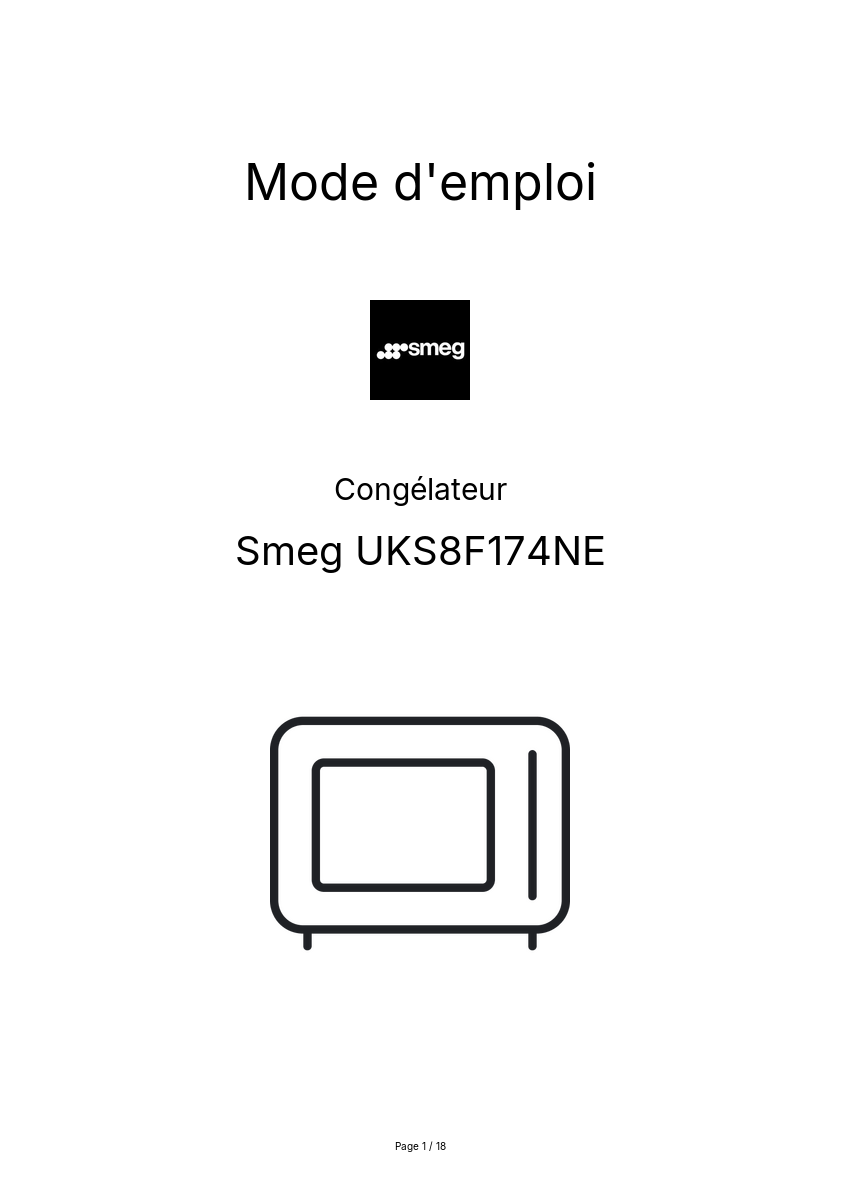 Image de la première page du manuel de l'appareil UKS8F174NE