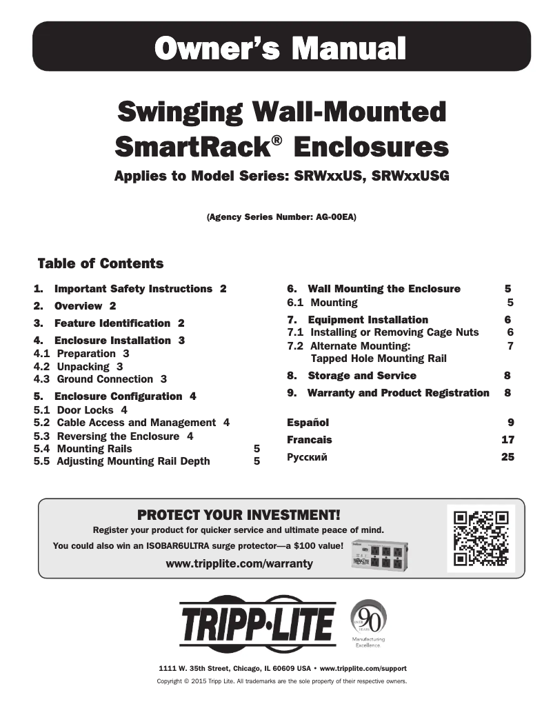 Image de la première page du manuel de l'appareil SmartRack SRW26US