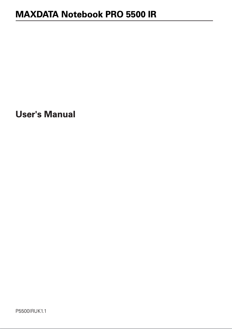 Page 1 de la notice Manuel utilisateur Maxdata Pro 5500 IR