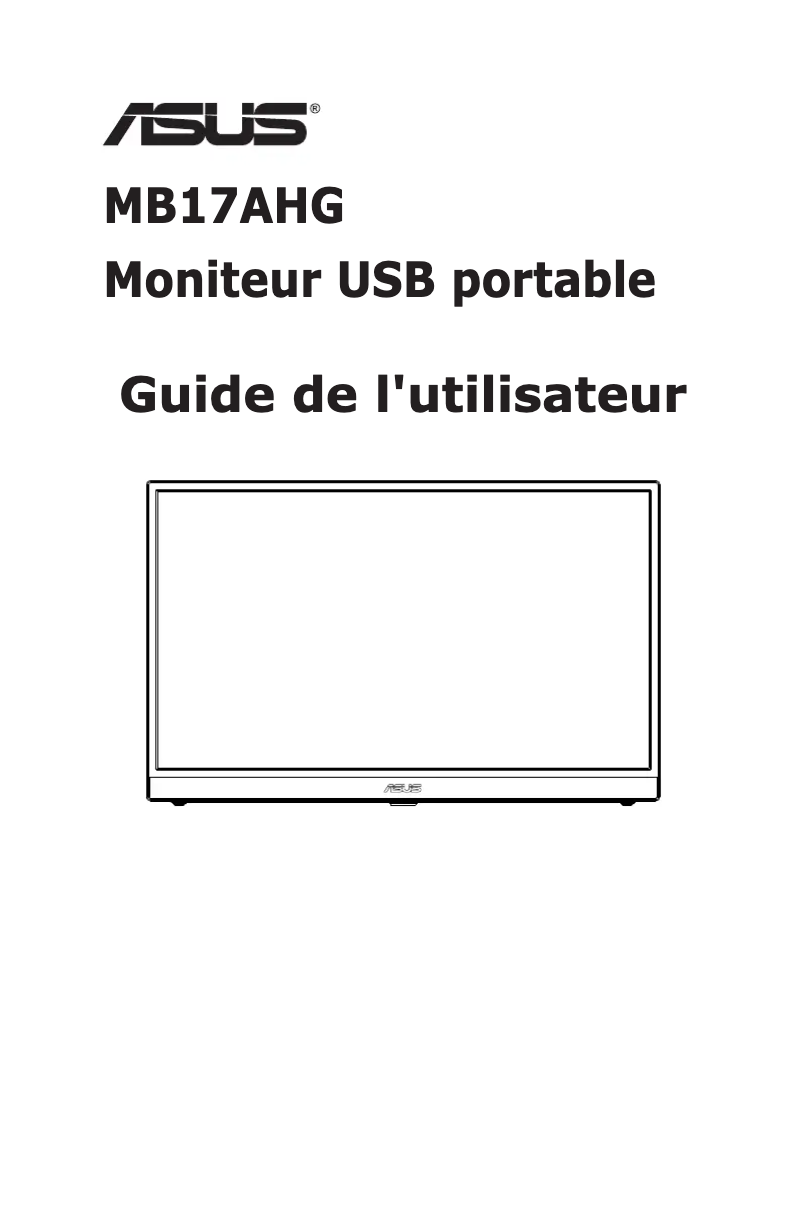 Page 1 de la notice Manuel utilisateur Asus ZenScreen MB17AHG