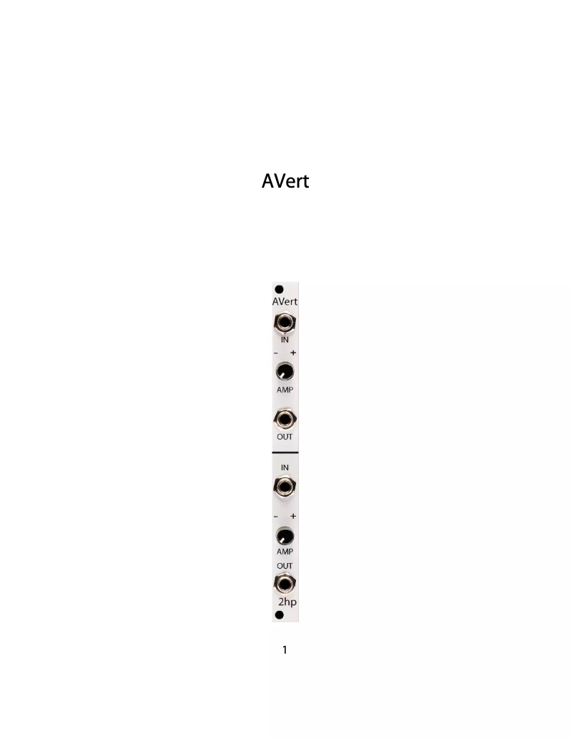 Page 1 de la notice Manuel utilisateur 2hp AVert