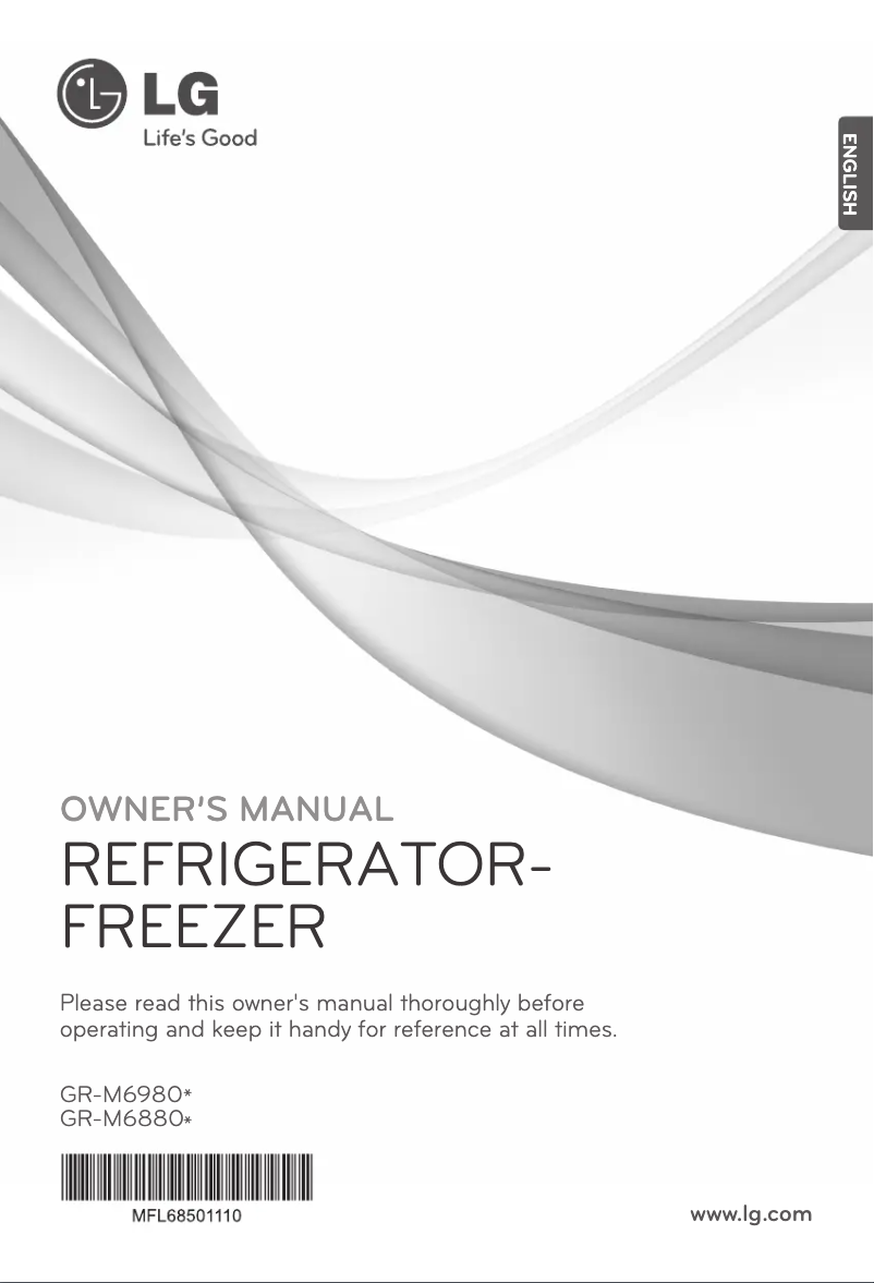 Page 1 de la notice Manuel utilisateur LG GR-M6980W