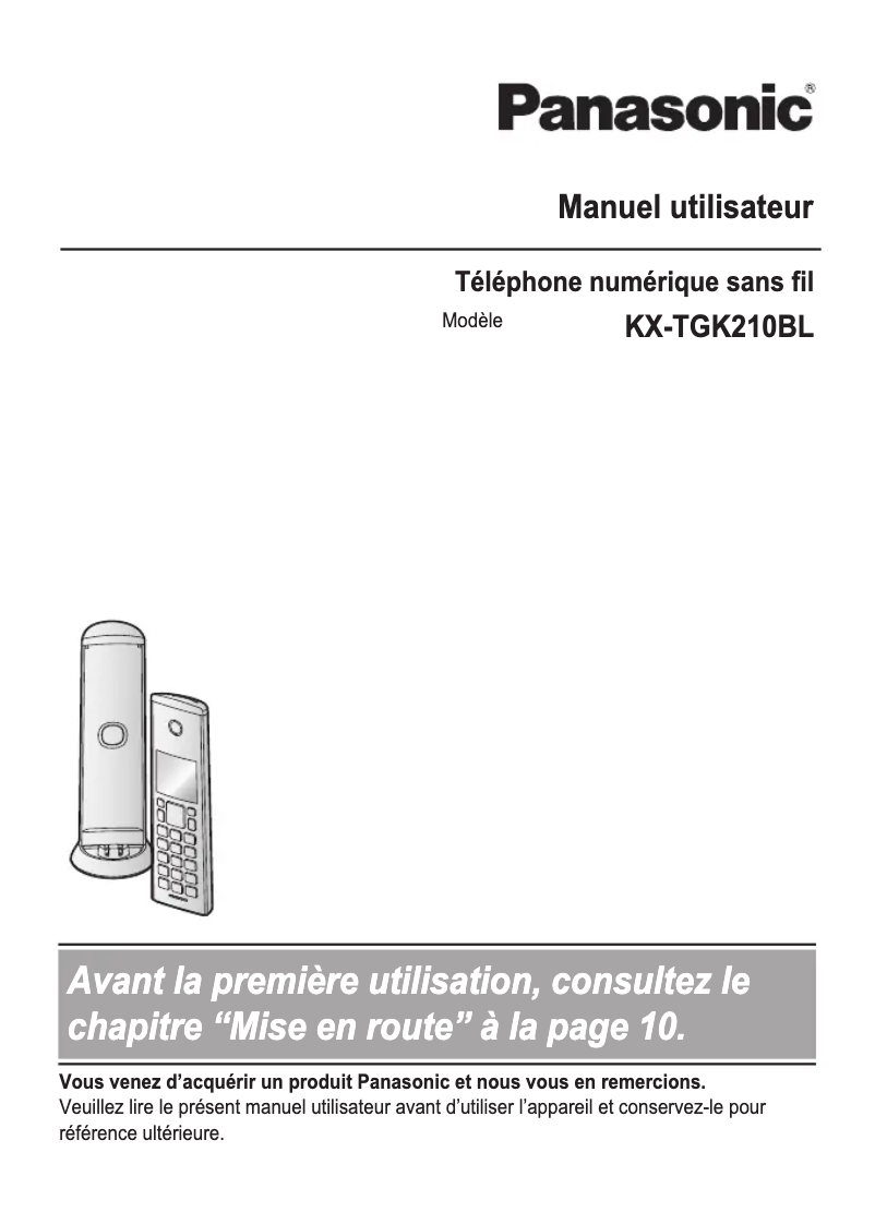 Imagen de la primera página del manual del dispositivo KX-TGK210BL
