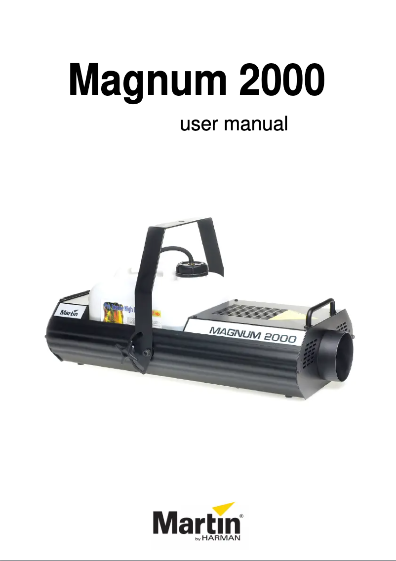 Image de la première page du manuel de l'appareil Magnum 2000