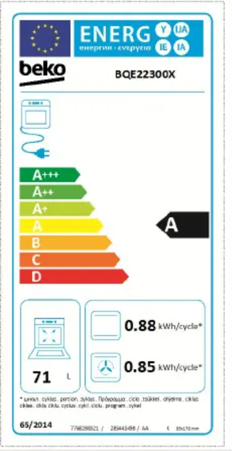 Page 1 de la notice Manuel utilisateur Beko BQE22300