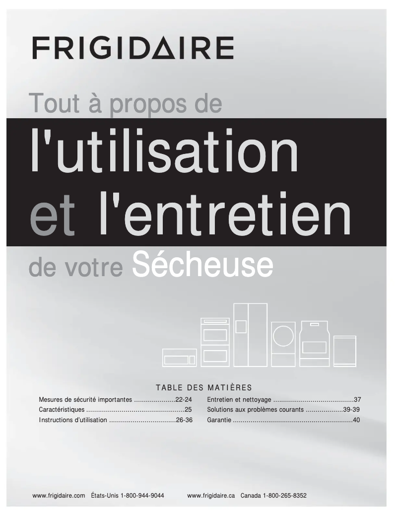 Image de la première page du manuel de l'appareil FASG7074NW