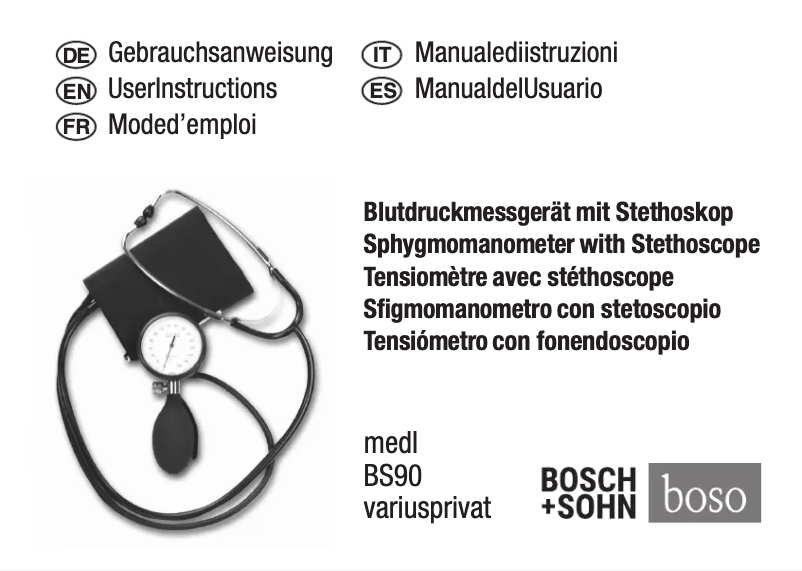 Page 1 de la notice Manuel utilisateur Boso Med I