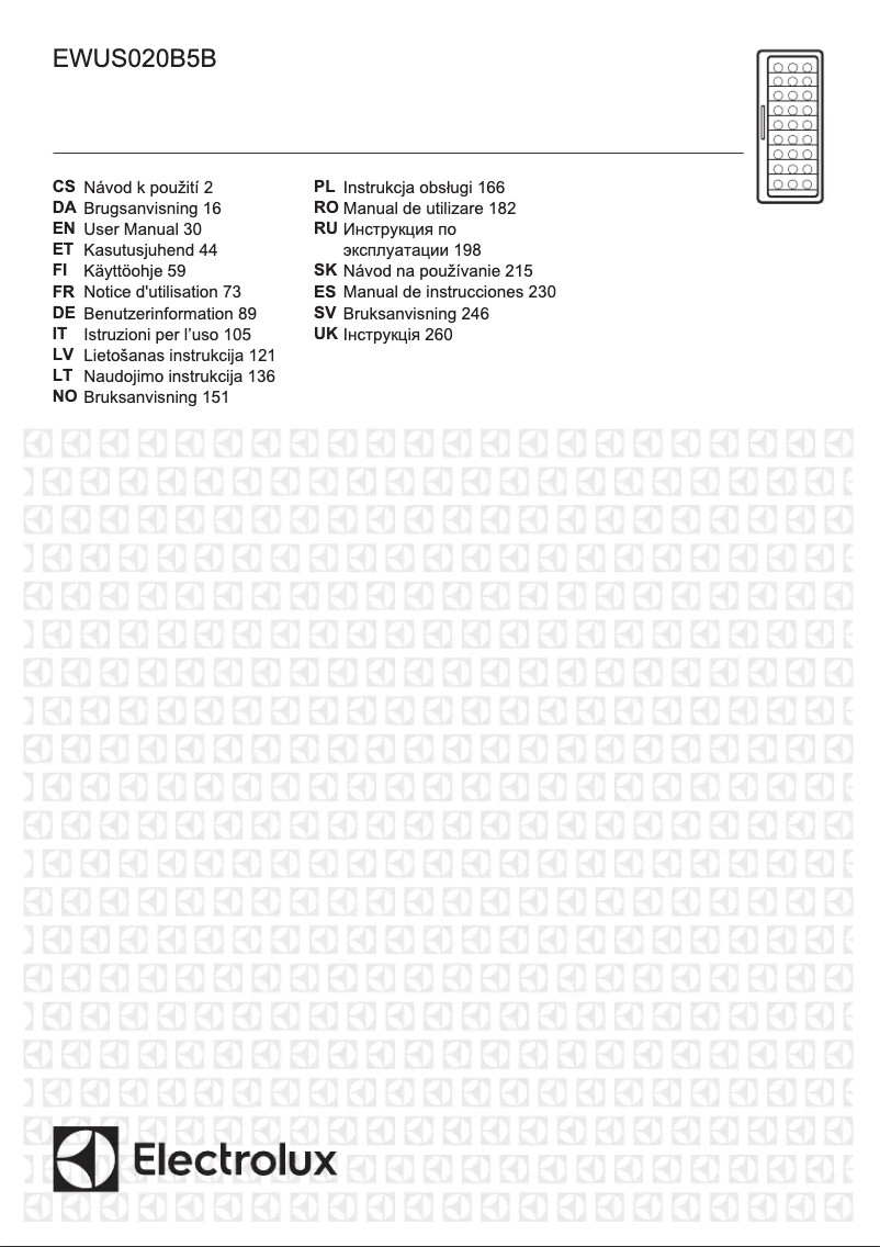 Page n°1 - Manuel utilisateur Electrolux EWUS020B5B