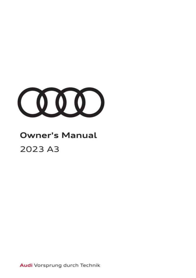 Page 1 de la notice Manuel utilisateur Audi A3 (2023)