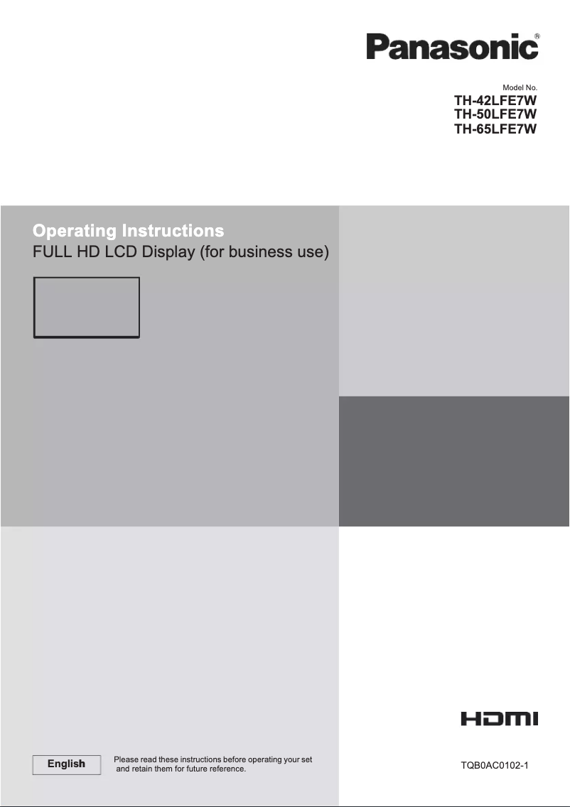 Page 1 de la notice Manuel utilisateur Panasonic TH-42LFE7