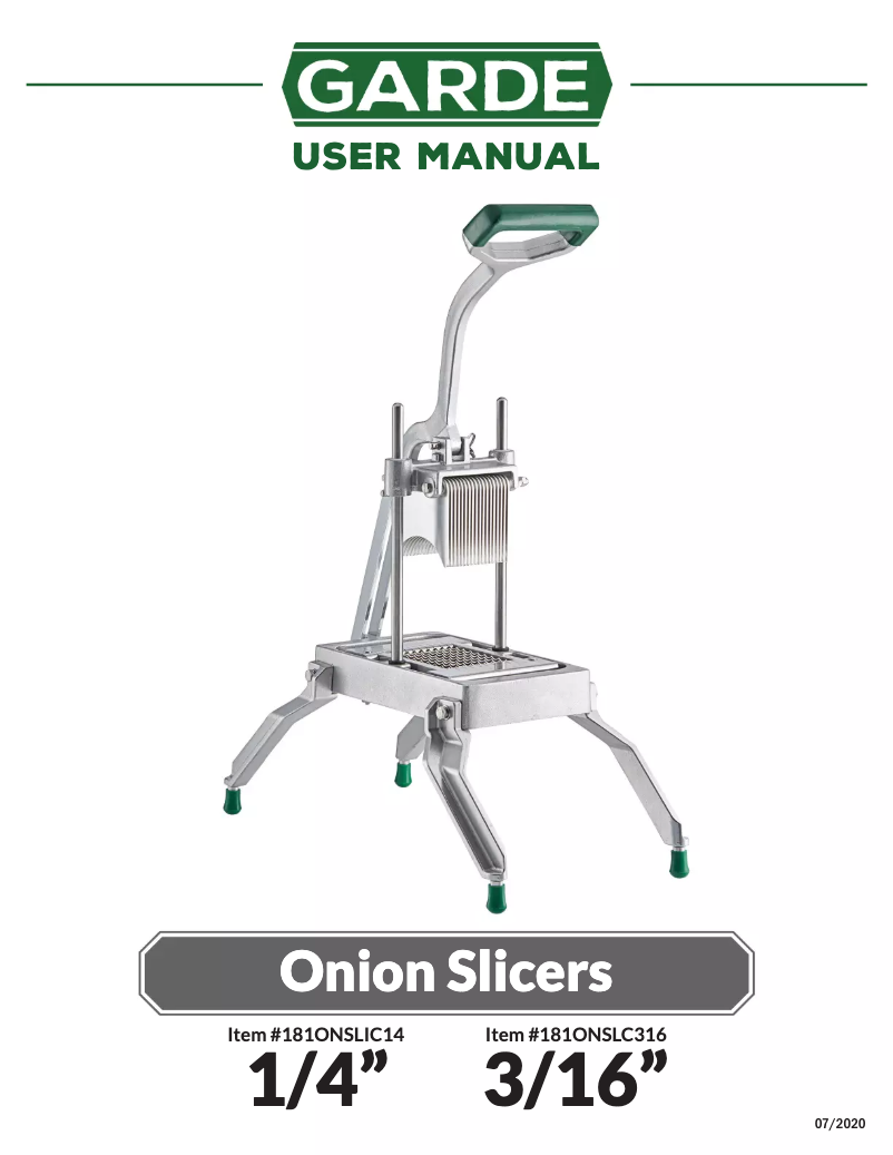 Page 1 de la notice Manuel utilisateur GARDE 181ONSLC316