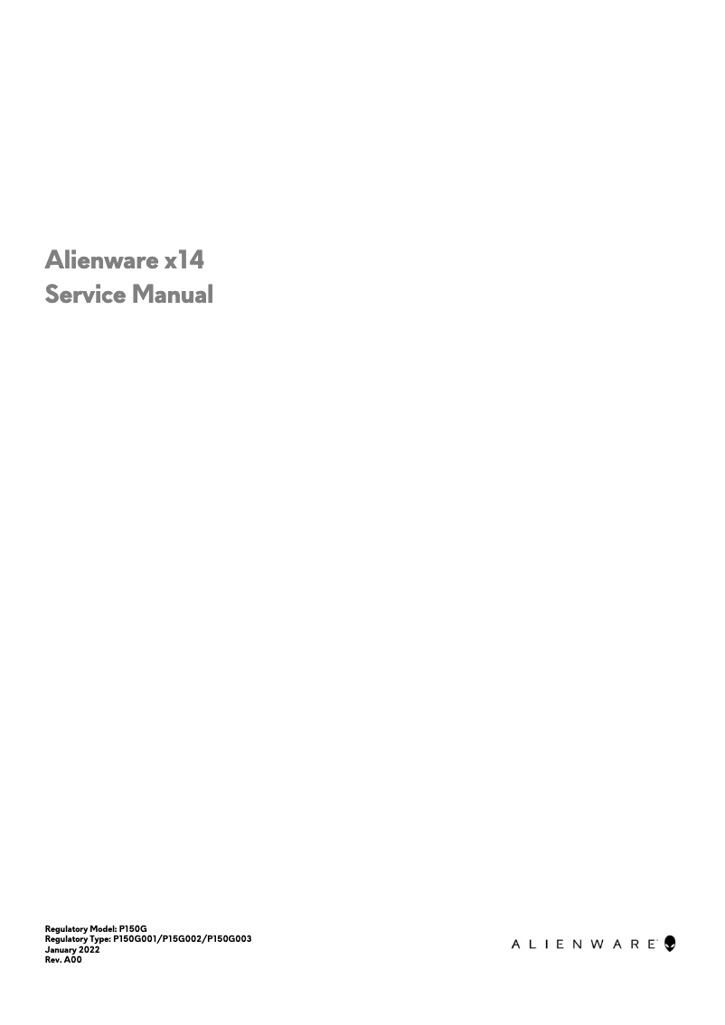 Page 1 de la notice Manuel utilisateur Dell Alienware x14