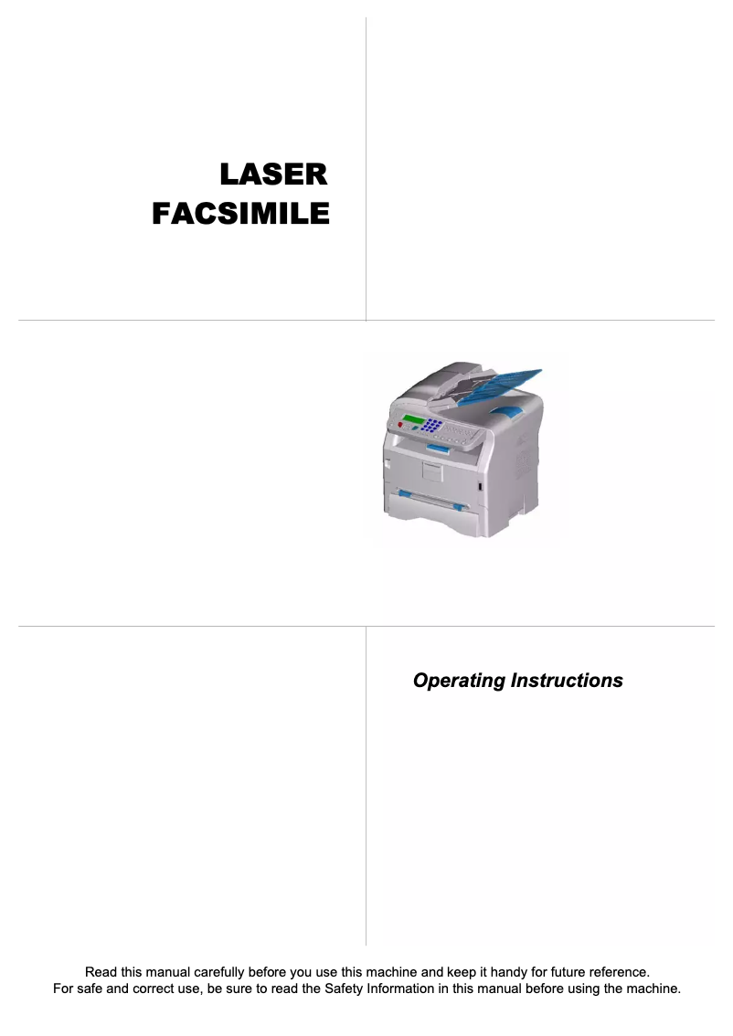 Page 1 de la notice Manuel utilisateur Ricoh F111