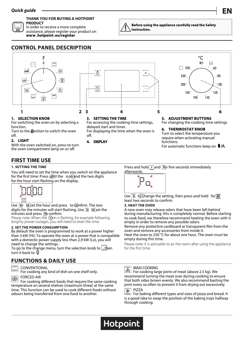 Página 1 del manual Manual de usuario Hotpoint SA2 840 P IX
