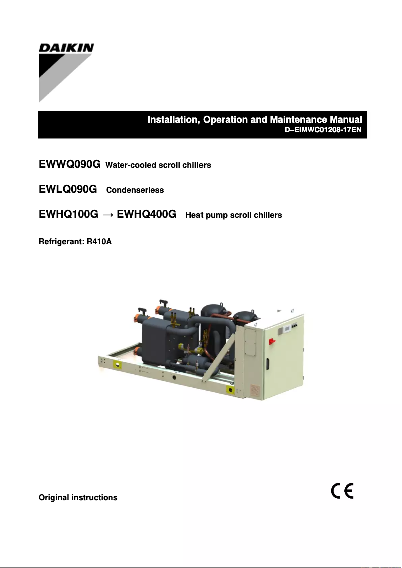 Page 1 de la notice Guide d'installation Daikin EWLQ360G-SS