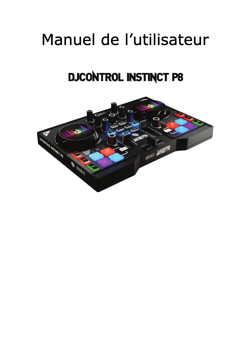 Page 1 de la notice Manuel utilisateur Hercules DJControl Instinct P8