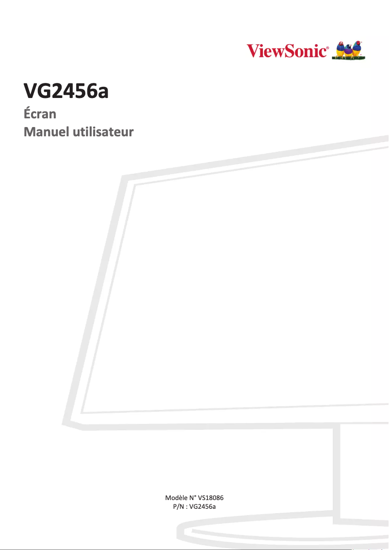 Page n°1 - Manuel utilisateur Viewsonic VG2456a