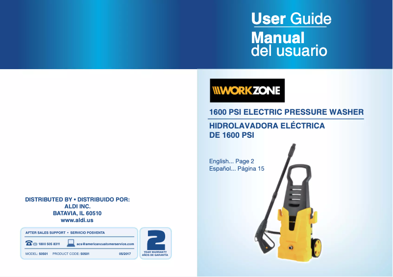 Image de la première page du manuel de l'appareil 1800 PSI Electric Pressure Washer