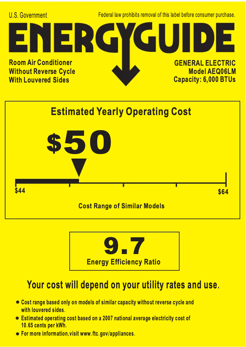 First page image of the manual for AEQ06LM