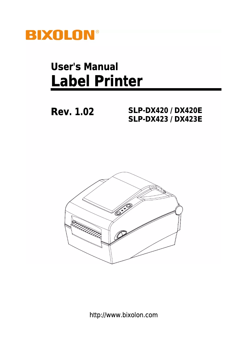 Page n°1 - Manuel utilisateur Bixolon SLP-DX423EG/BEG