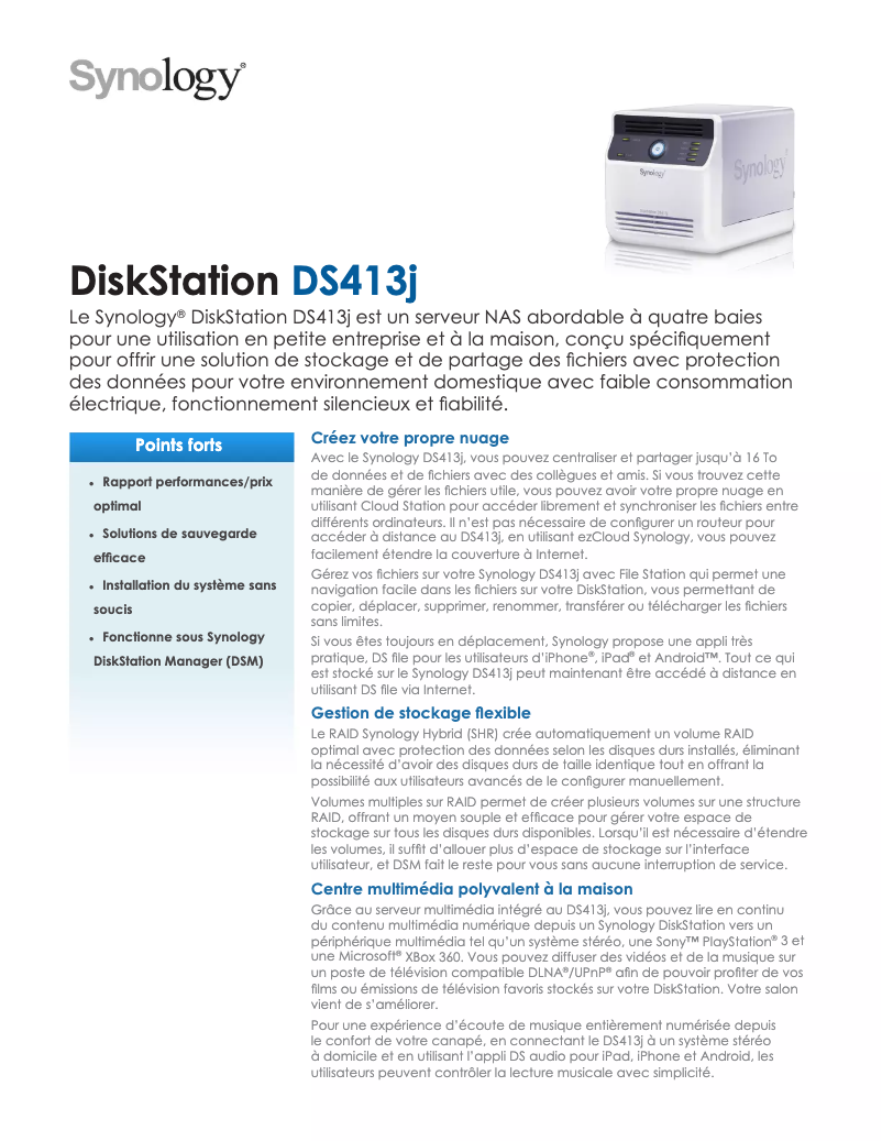 Image de la première page du manuel de l'appareil DS413J