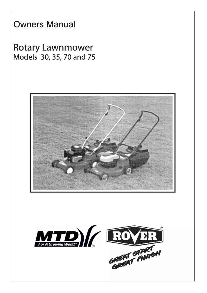 Page 1 de la notice Manuel utilisateur Rover 875M103