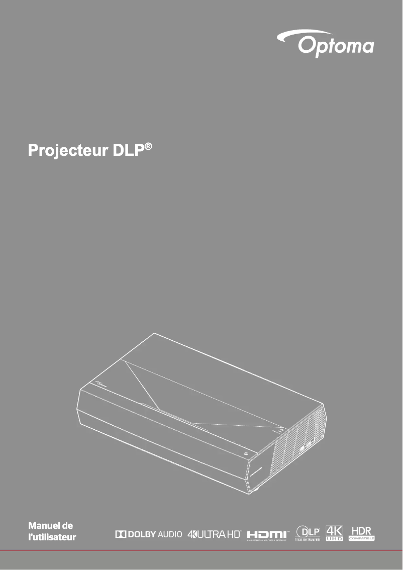 Page 1 de la notice Manuel utilisateur Optoma CinemaX P2