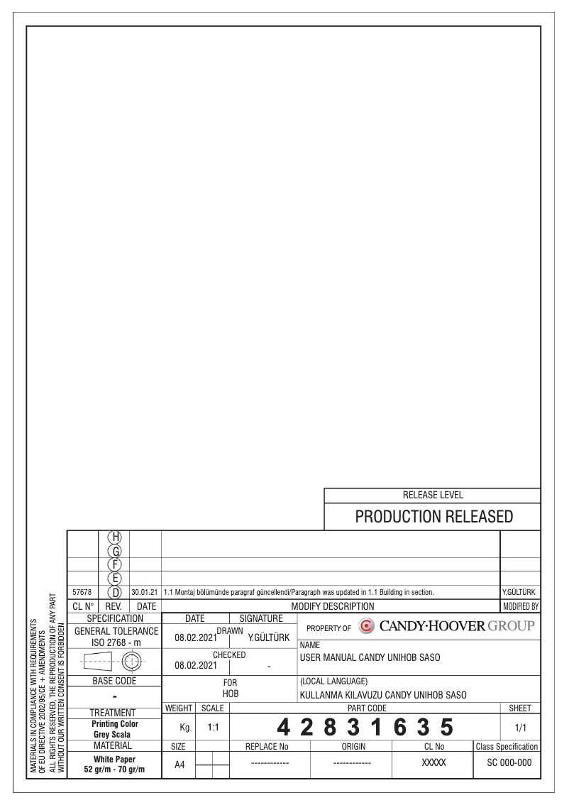 Image de la première page du manuel de l'appareil CHG6BRX SASO