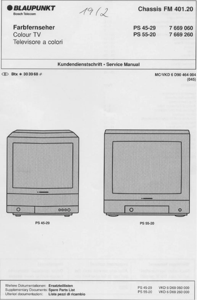 Image de la première page du manuel de l'appareil PS 45-29
