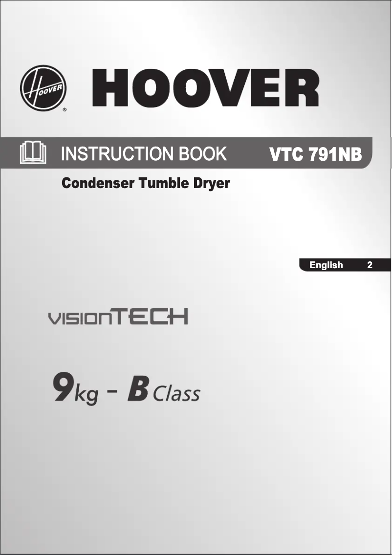 Page n°1 - Manuel utilisateur Hoover VTC 791NB