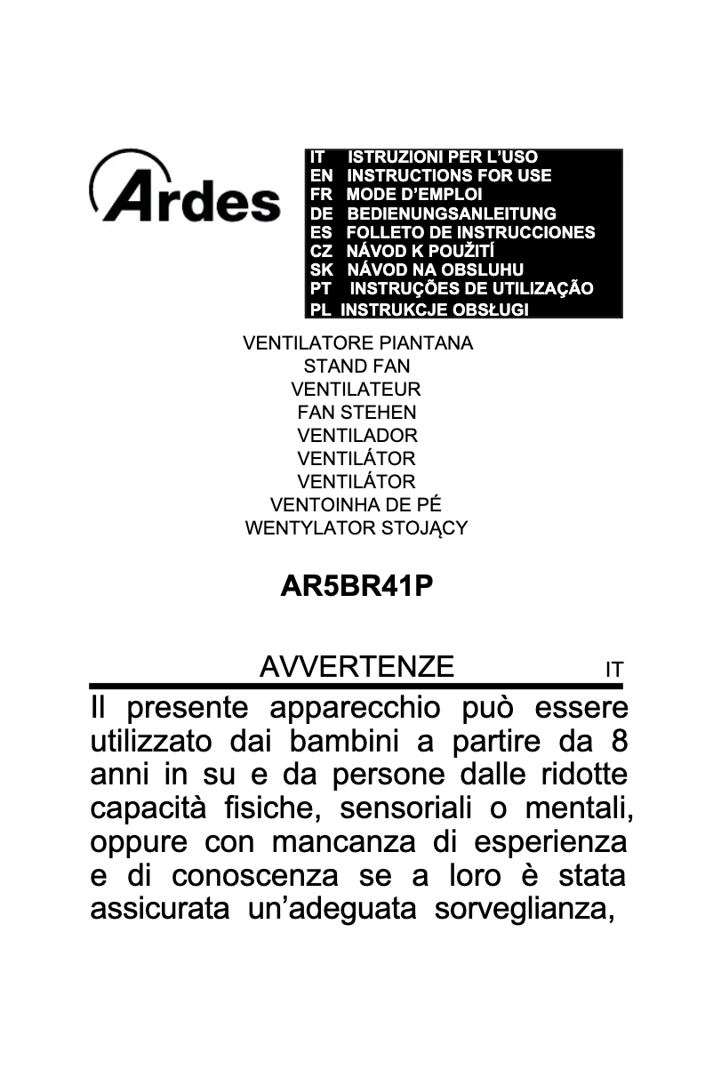 Page n°1 - Manuel utilisateur Ardes AR5BR41P