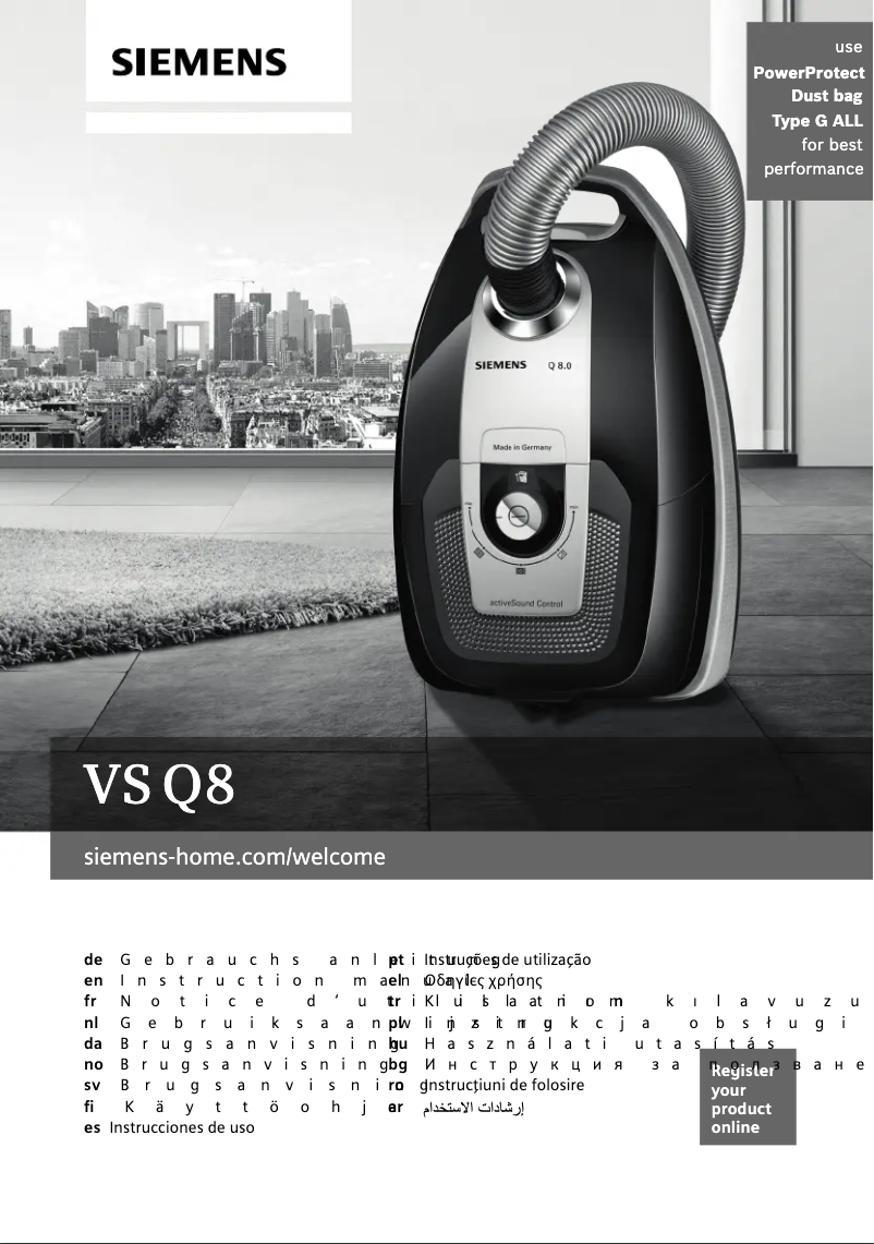 Page 1 de la notice Manuel utilisateur Siemens VSQ8PET1