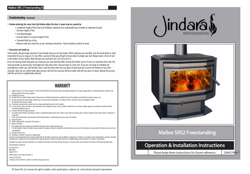 Image de la première page du manuel de l'appareil Mallee